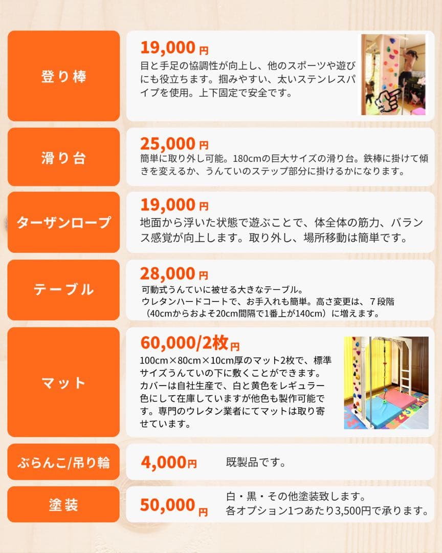 知育うんてい　オプションは追加出品で価格調整予定