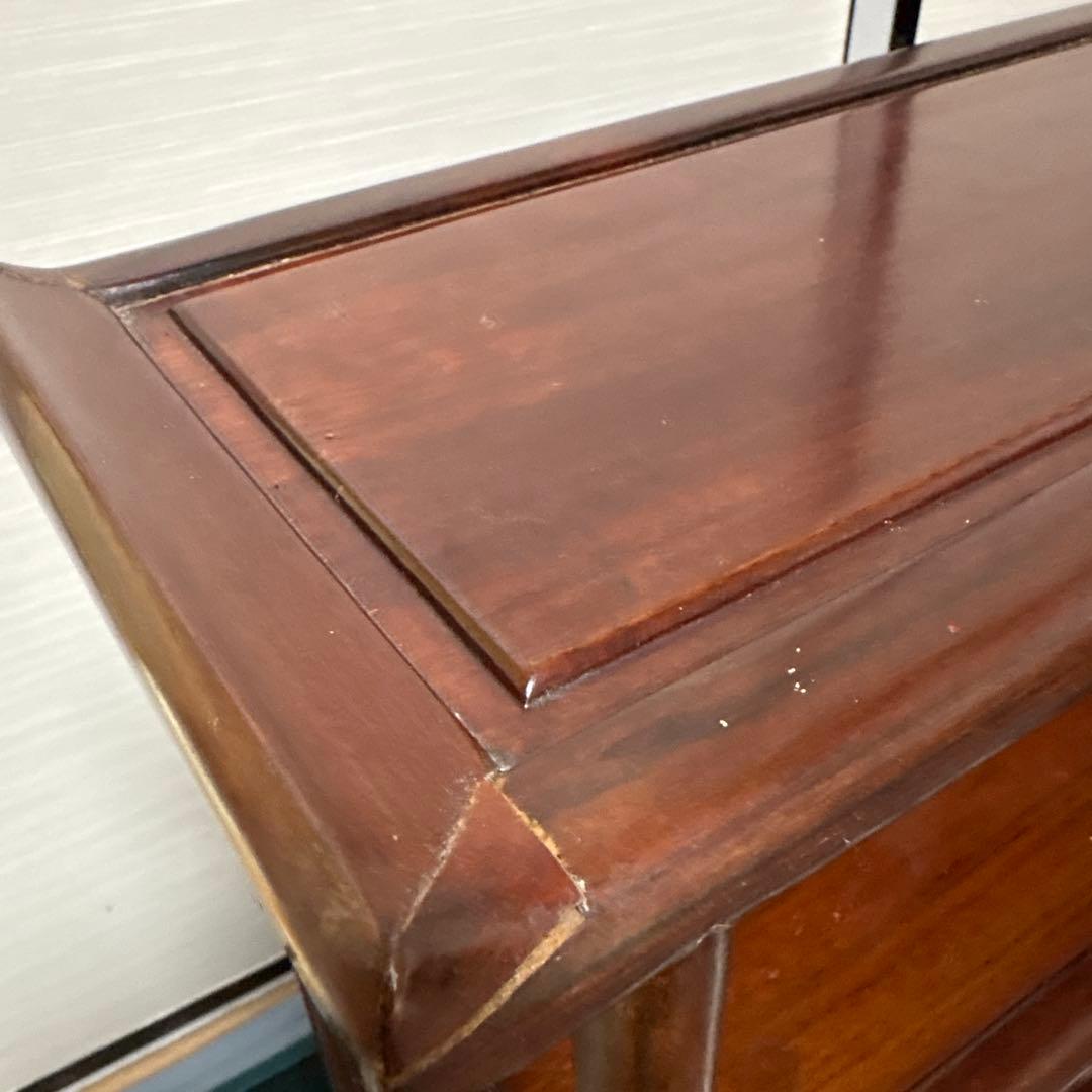 高級家具❣️花梨　木製飾り棚 引き出し付き