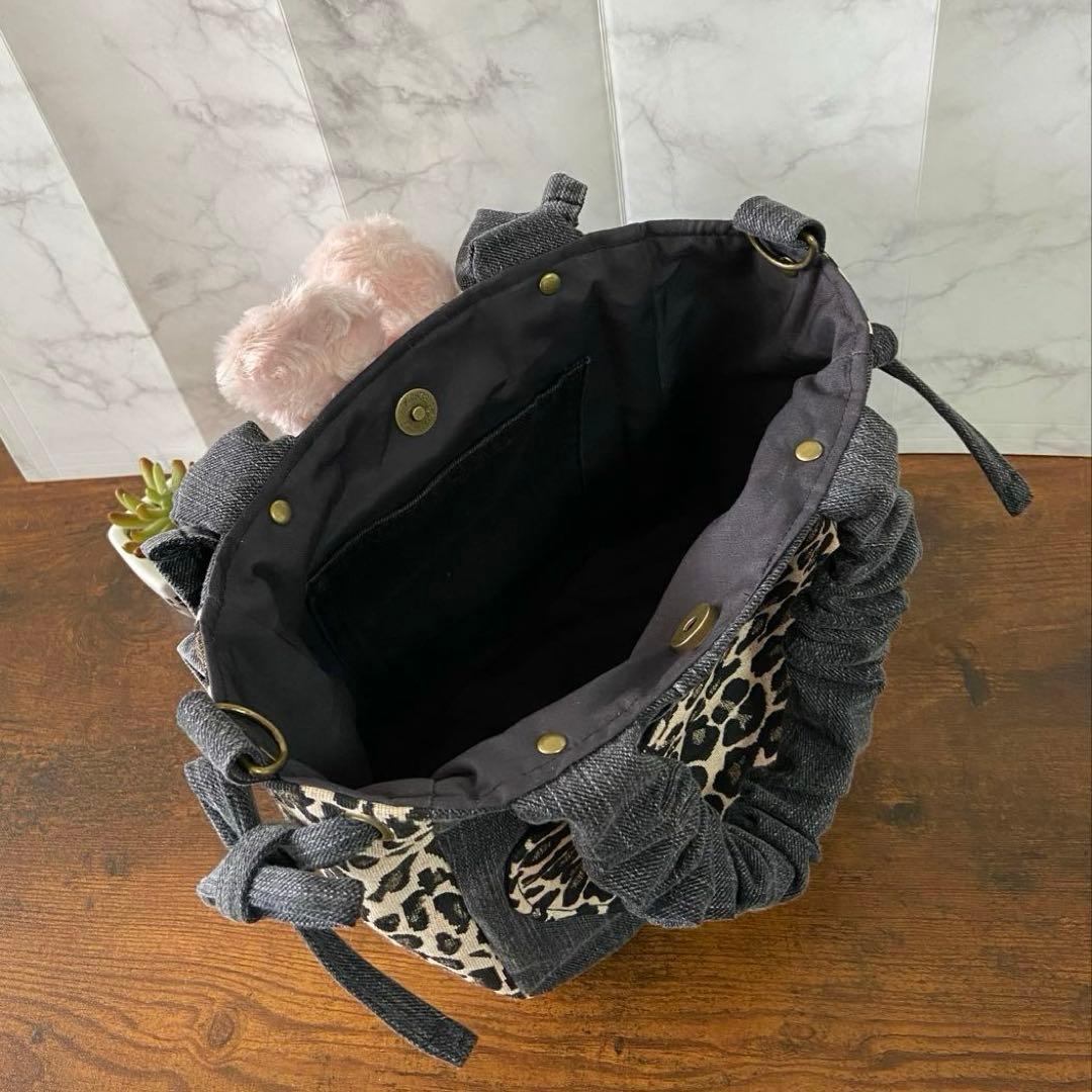 ね*】様 コヤンイサムチョン デニムリメイク【トートバッグ】 フリルバッグ ハン