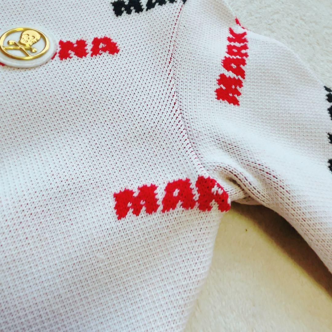 美品　マークアンドロナ　近年　セットアップ　ニット　スカート　柄　裏地付　白