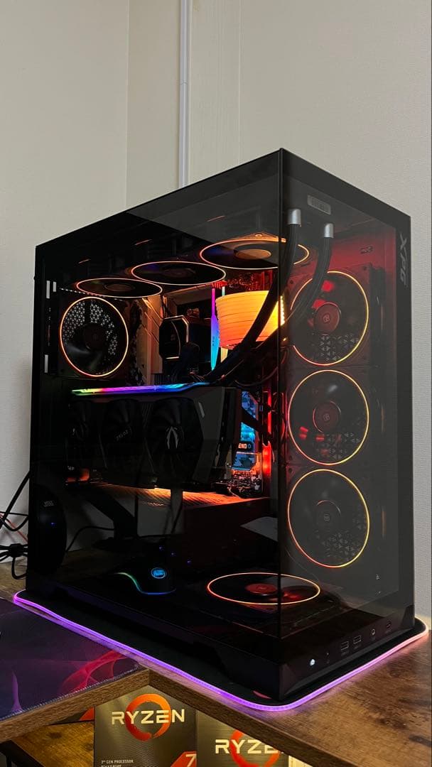 【美品】XPG Invader X 自作PCケース ピラーレス強化ガラス