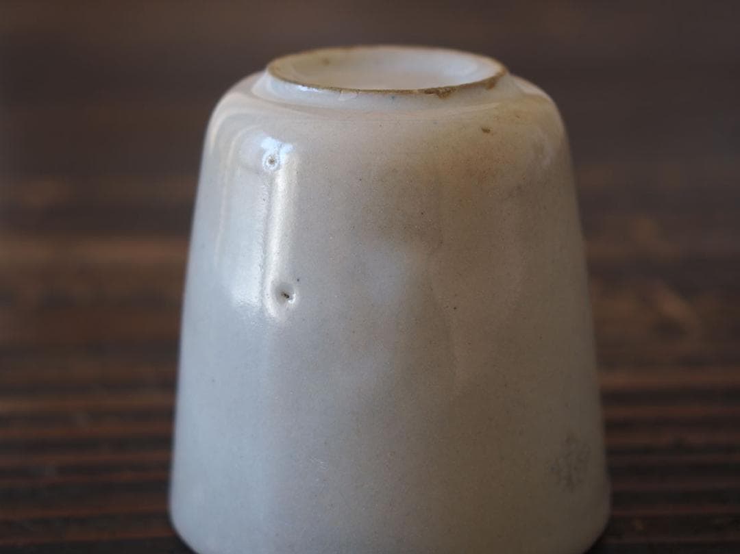 白釉薬 小さなコーヒーカップ マニセスカップスペイン古陶 古道具 工藝/K412