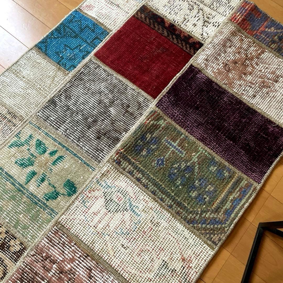 62×119 あると便利なパッチワークラグ　トルコヴィンテージラグ