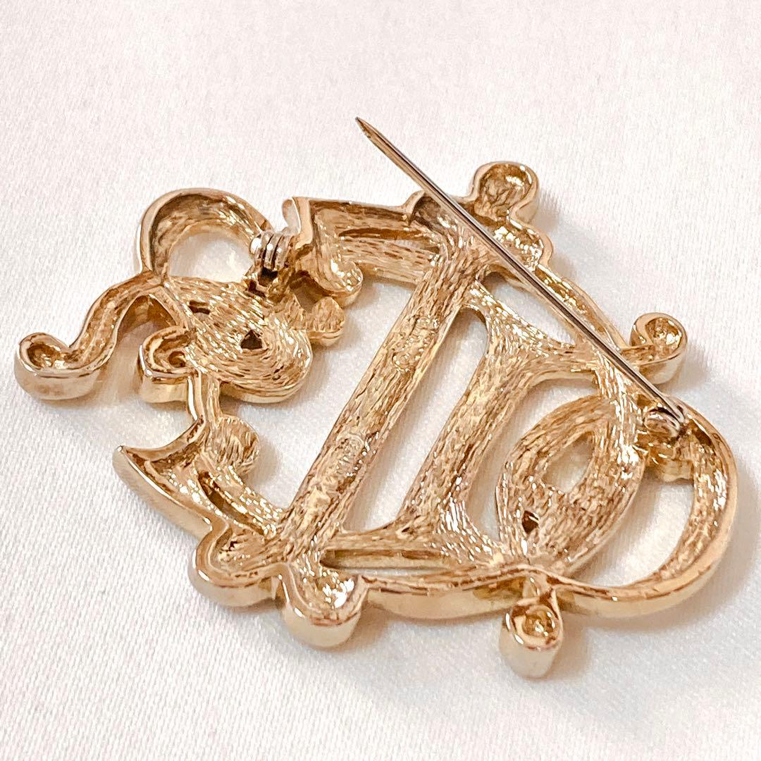 希少！美品 ディオール ブローチ 旧エンブレム ヴィンテージ ゴールド 大きい