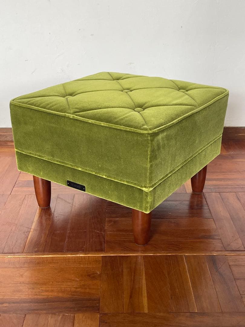 カリモク60 ロビーチェア オットマン セット モケットグリーン