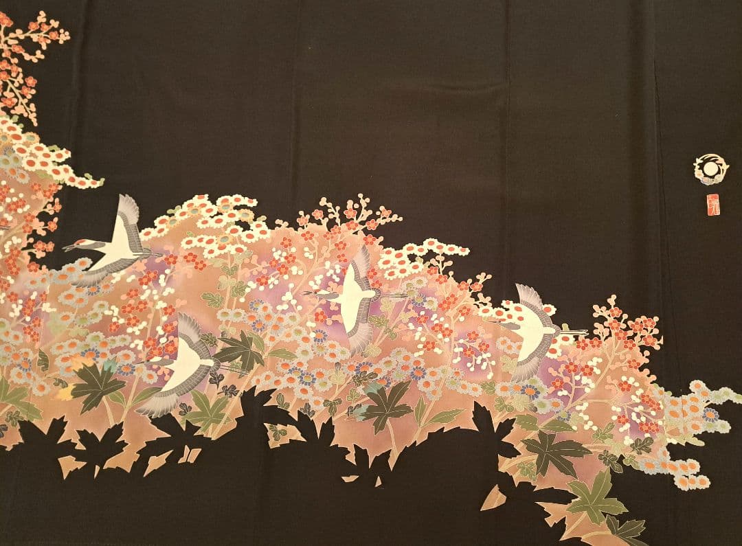 美品❇️作家もの　手描友禅　比翼仕立て　 ５つ紋　総フルセット