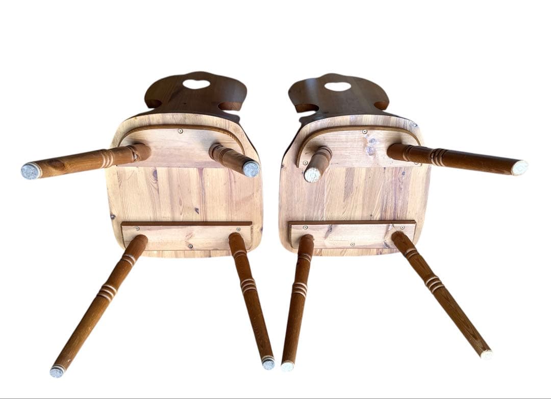 【antique】木製カントリーチェア 北欧風カフェチェア　2脚セット