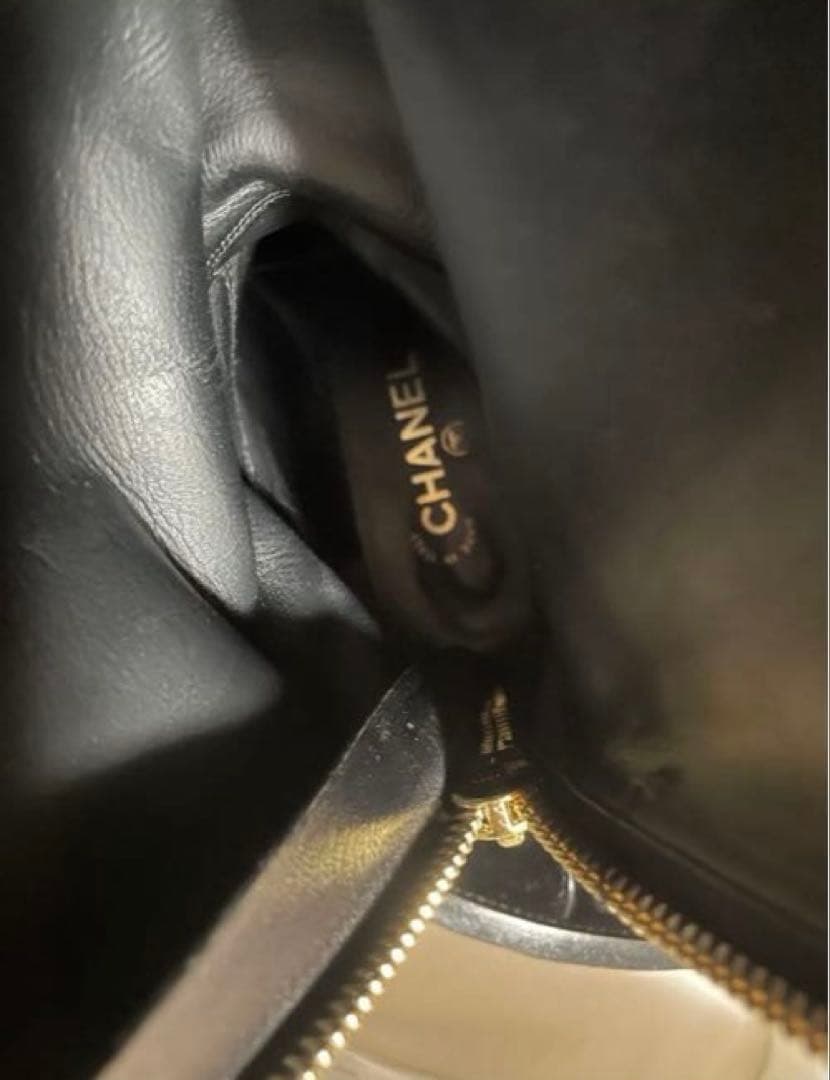 専用◇CHANELシャネルロングブーツベルベットベロアレザーCCロゴ黒本革37