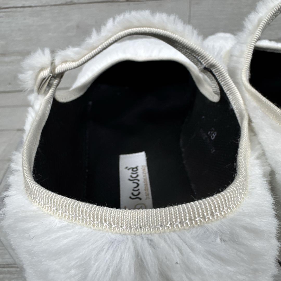 極美品　Sciuscia シューシャ　MARYJANE ファーシューズ　フラット