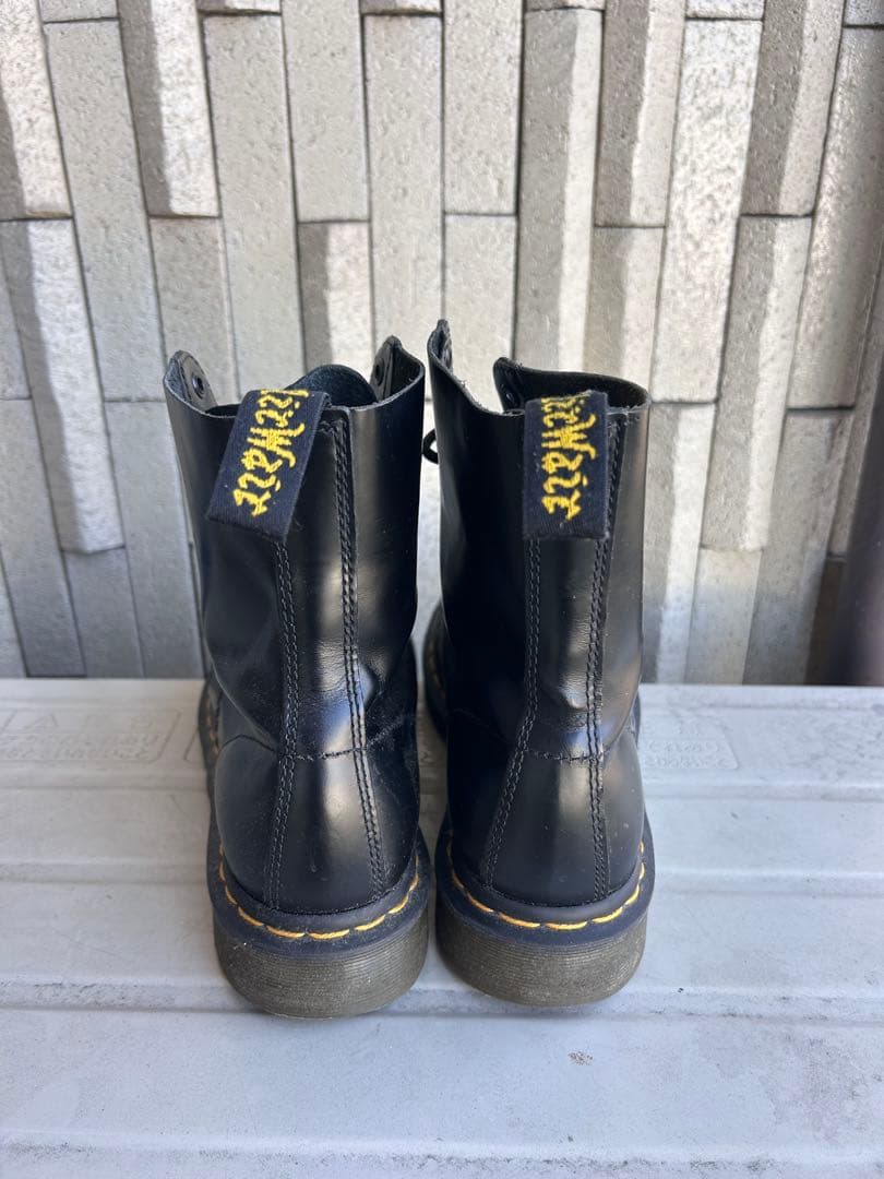 Dr. Martens ブラックレザーブーツ draw drawers トート