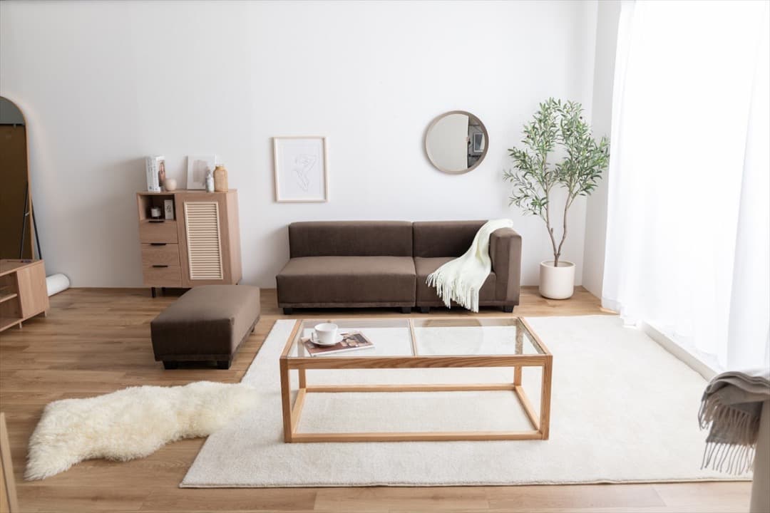 【送料無料】Sucre コーナーソファ 天然木フレーム Sバネ