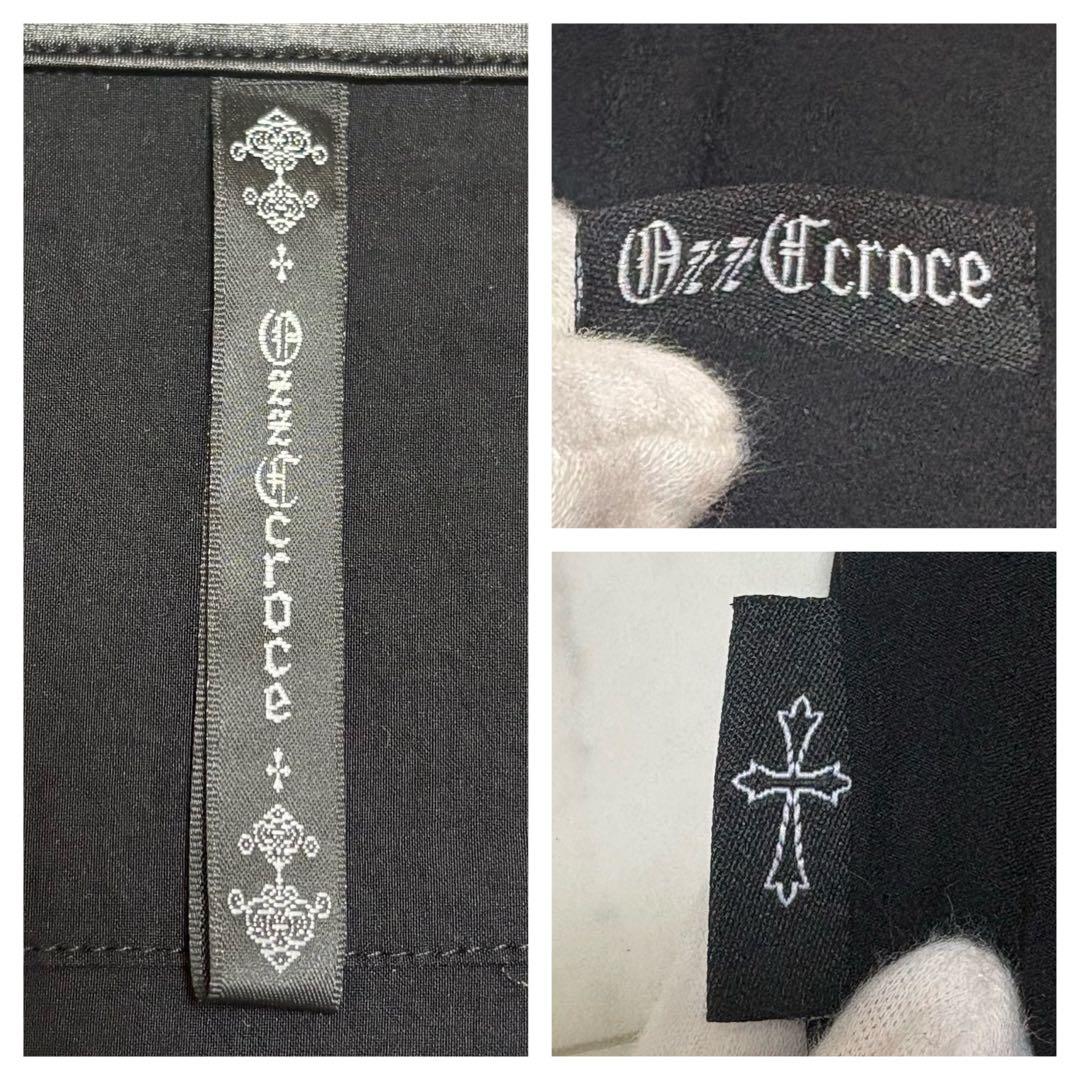 美品 オッズクローチェ 刺繍 スタッズ シャツ 十字架ボタン ゴシック y2k