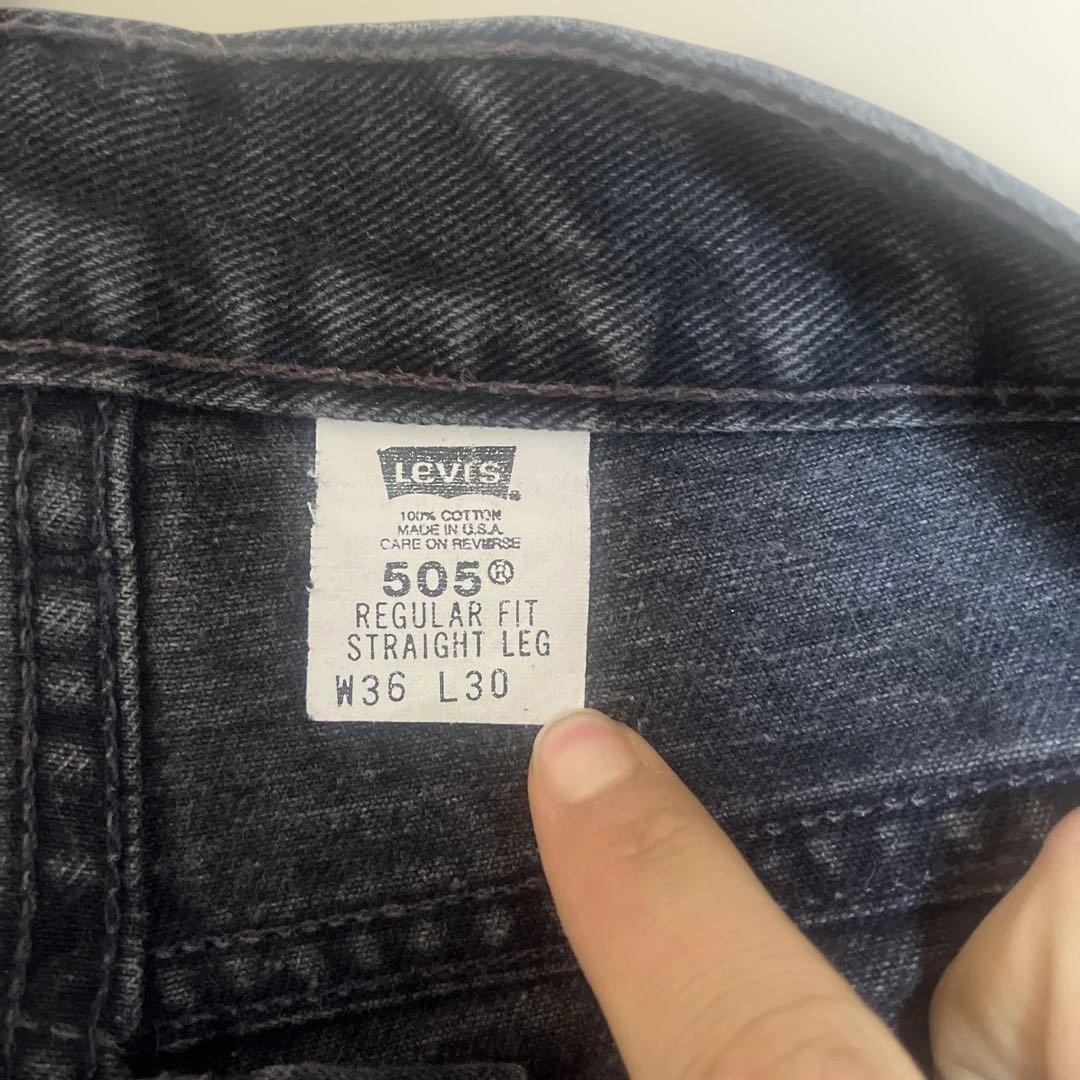 リーバイス USA製 505 サルファ ブラック 後染め W36 L30 ワイド