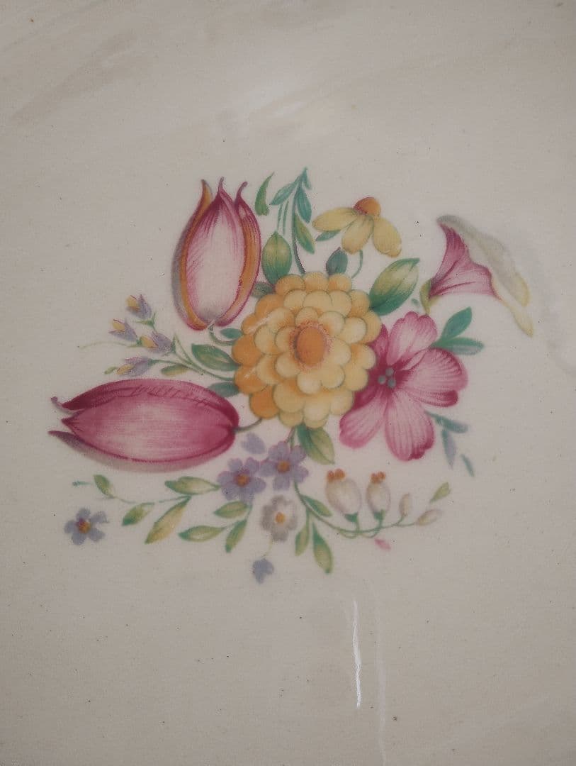 スージークーパー　スワンシースプレー　オーバル皿　グリーン刷毛塗　貫入なし