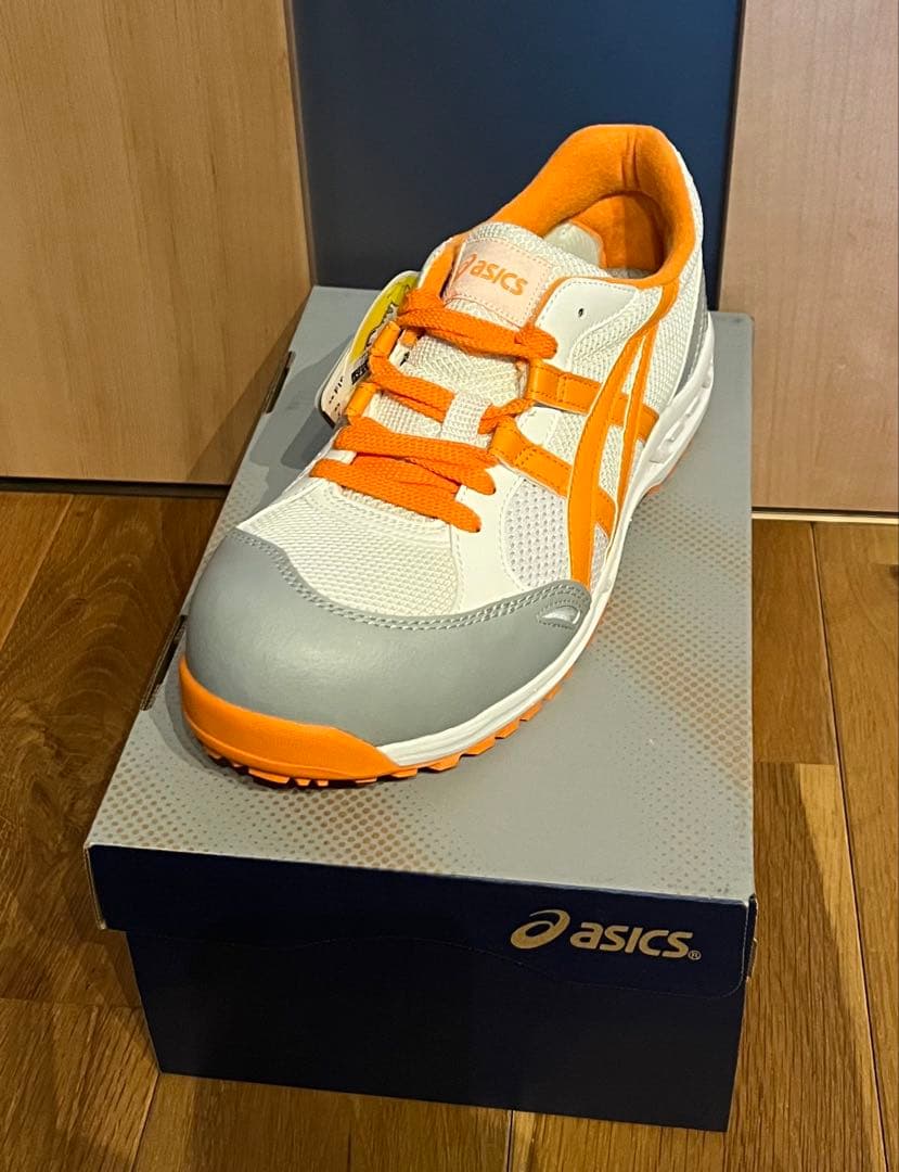 【新品】asics GELシリーズ 安全靴 ホワイト×オレンジ×グレー