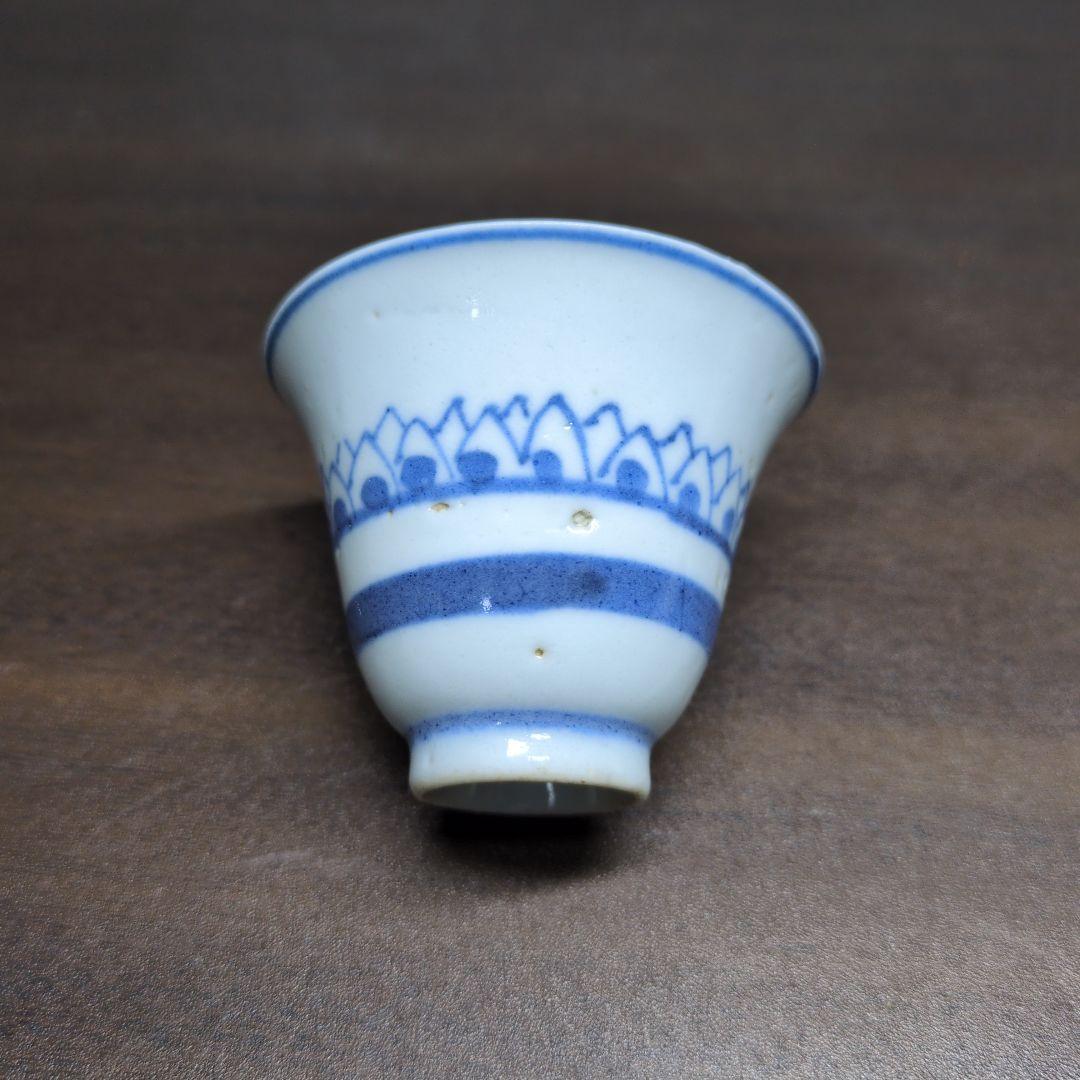 大明成化年製 款 染付 煎茶碗 五客＆成化年製 款 染付 煎茶碗