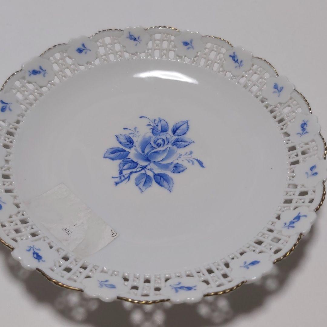 マイセンスタイル 新品 プレート ハンドメイド 手描き カットワーク 激レア