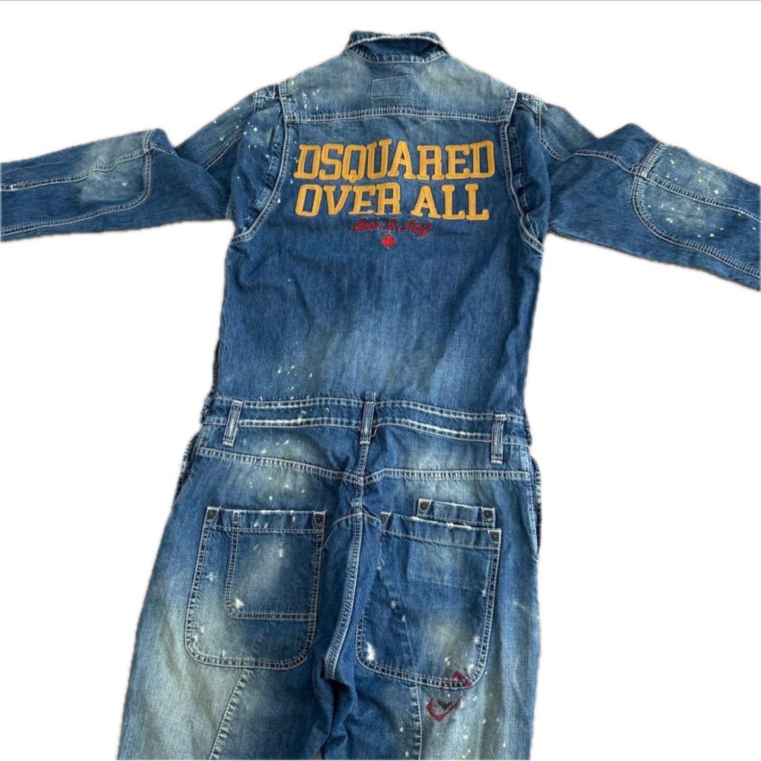DSQUARED２　オーバーオール　サイズ44　デニム　ダメージ加工　長袖