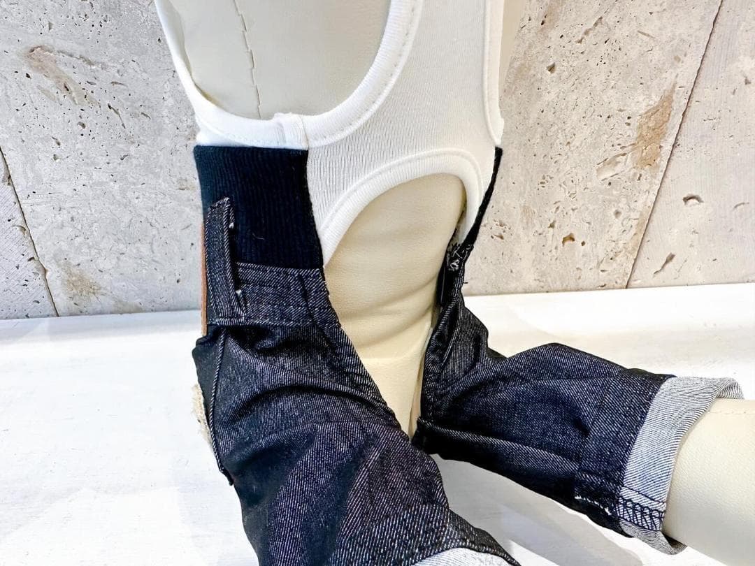 DENIM ROSE ワッペンカラーデニムパンツ