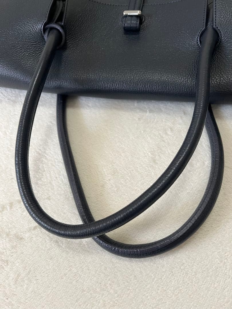 黒 レザー ビジネス トートバッグ