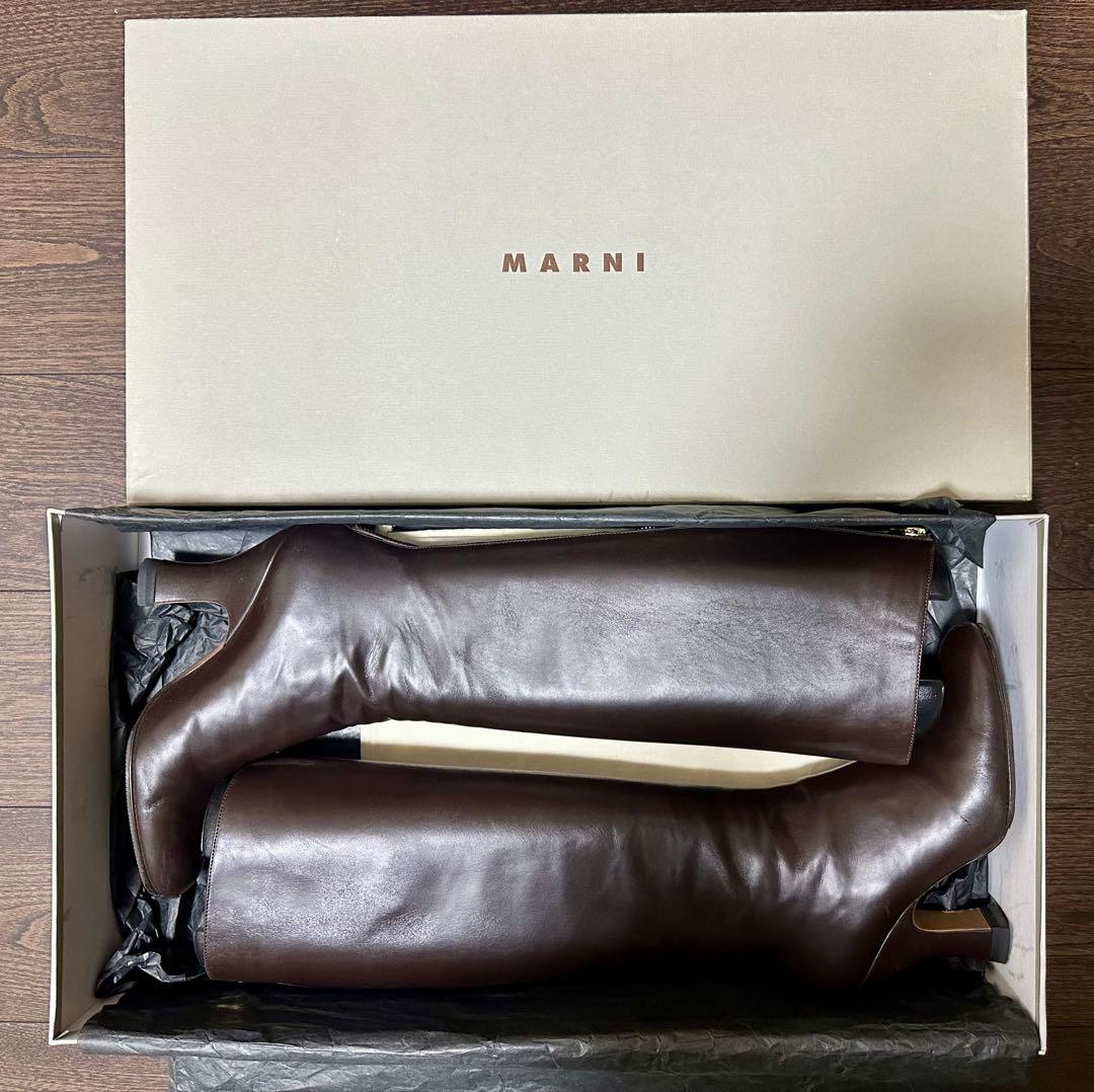 【美品/MARNI】ジップアップロングブーツ 38（24.5〜25cm）