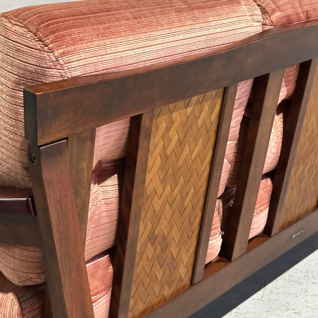 ★80年代★ モリシゲ 応接ソファ 3人掛け｜昭和レトロ 和モダン｜高級旅館仕様