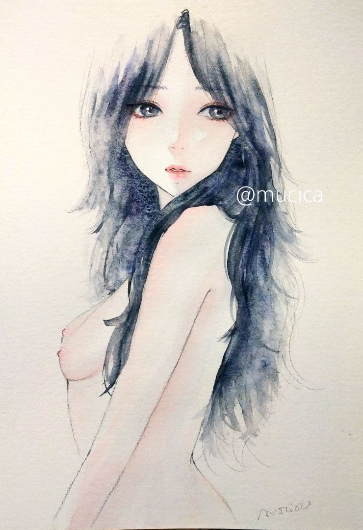 251030A　 肉筆原画　手描きイラスト　絵画　オリジナル　アナログ　水彩画