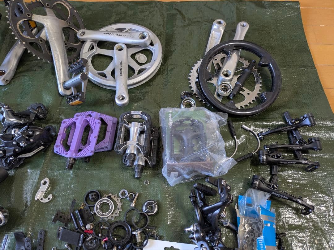 ジャンク自転車　ロードバイク　パーツ　部品　セット