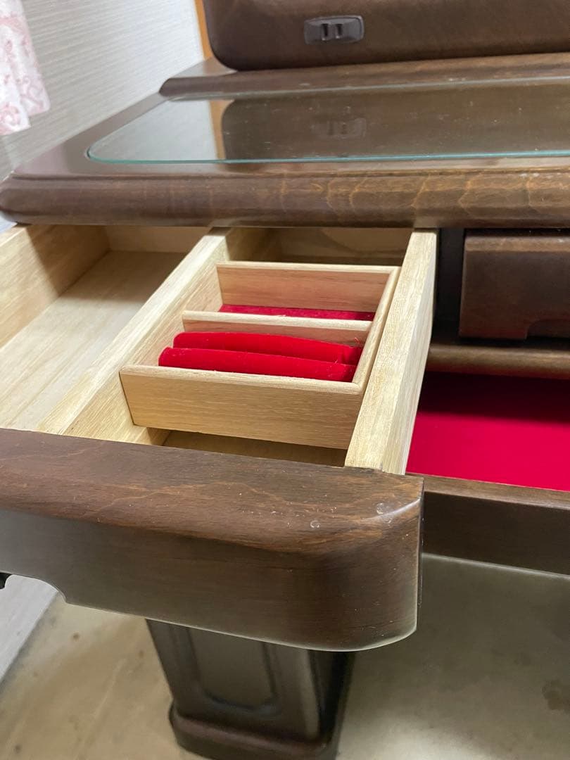 クラシック三面鏡ドレッサー ブラウン