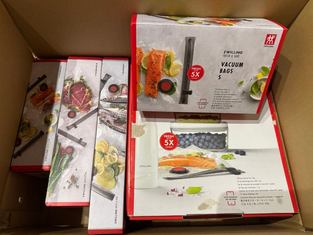 ツヴィリング真空パック機スターター5点セット＋真空保存バック４箱