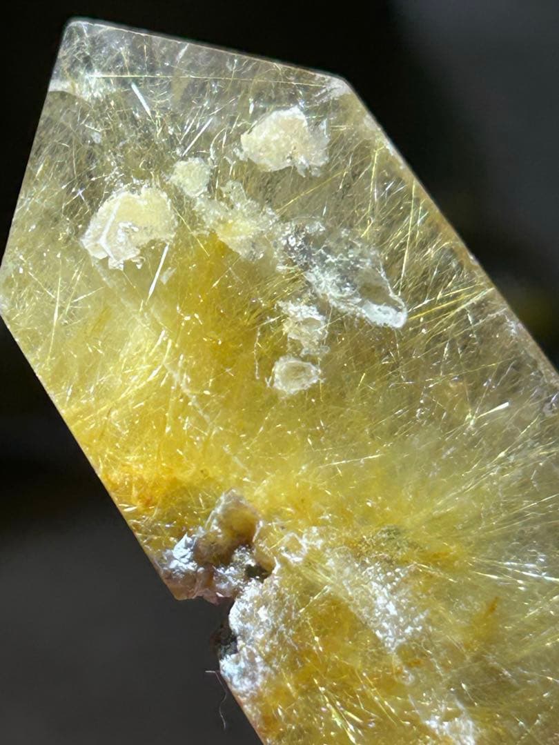 ☆別格高級品！福財大黒秘宝②！ガーデン！太陽　タイチン　ゴールド　ルチル　六角柱