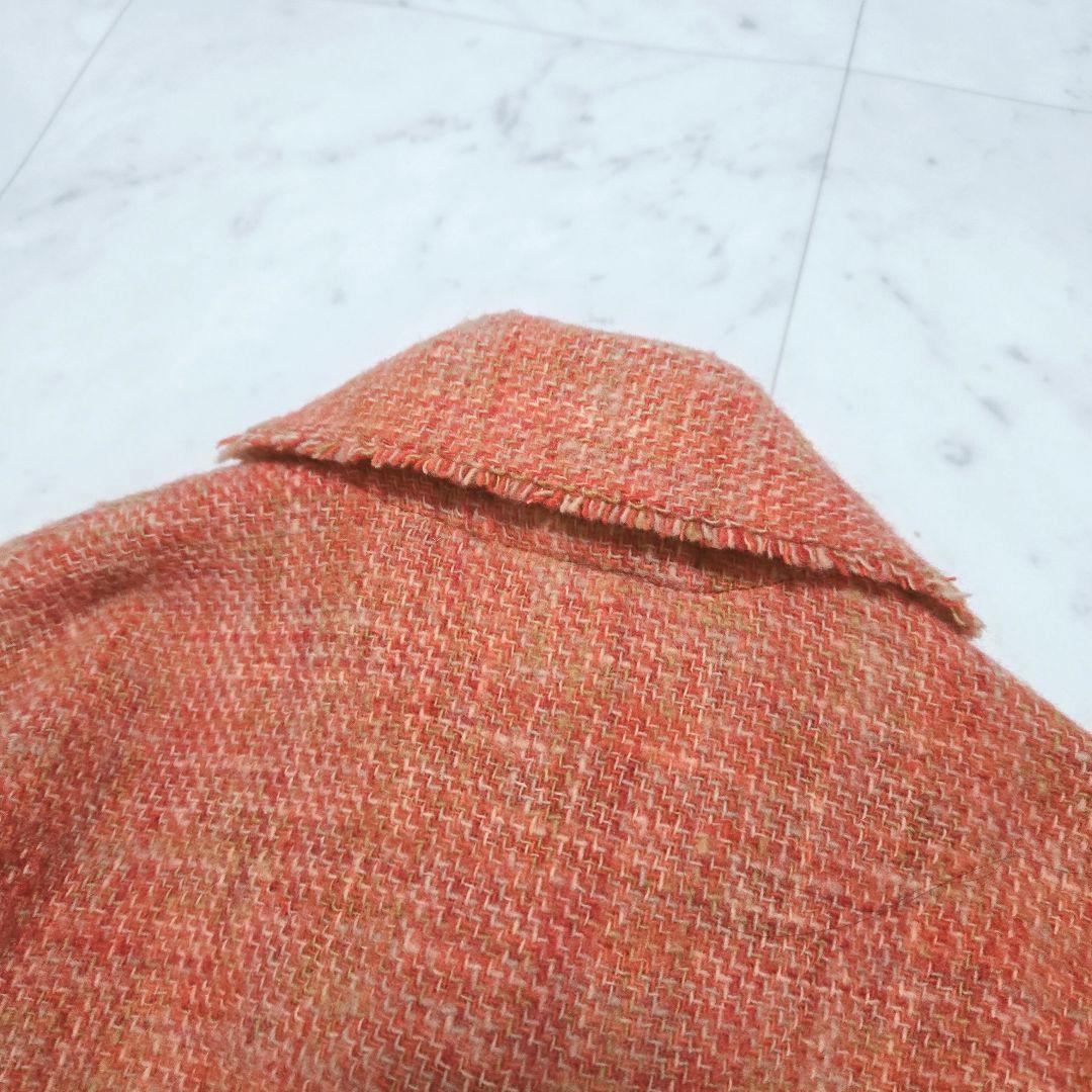 【希少】45R Badou-R ツイードジャケット ウール 革紐 フリンジ