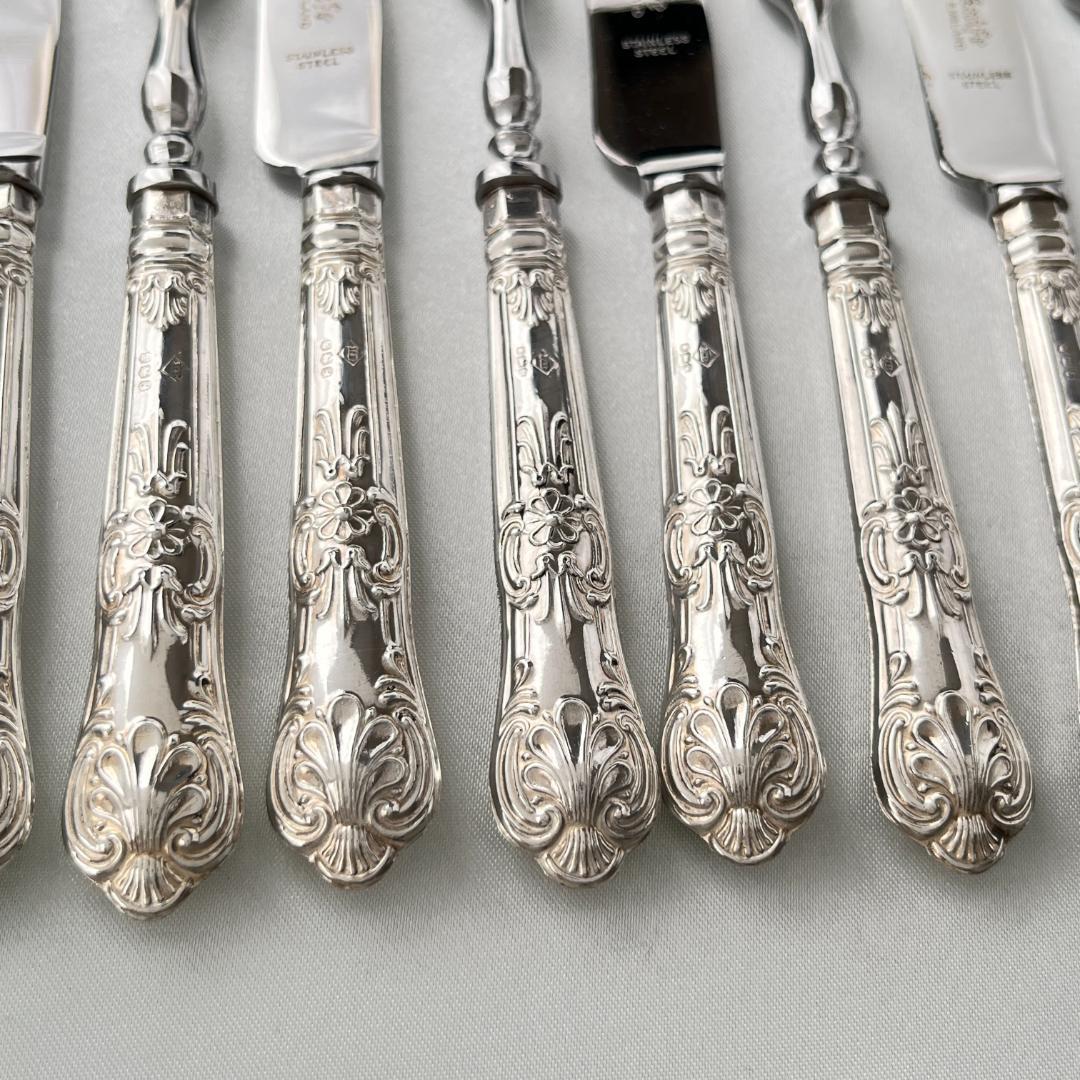 【HARRISON BROTHERS】【純銀ハンドル】キングスパターン12本