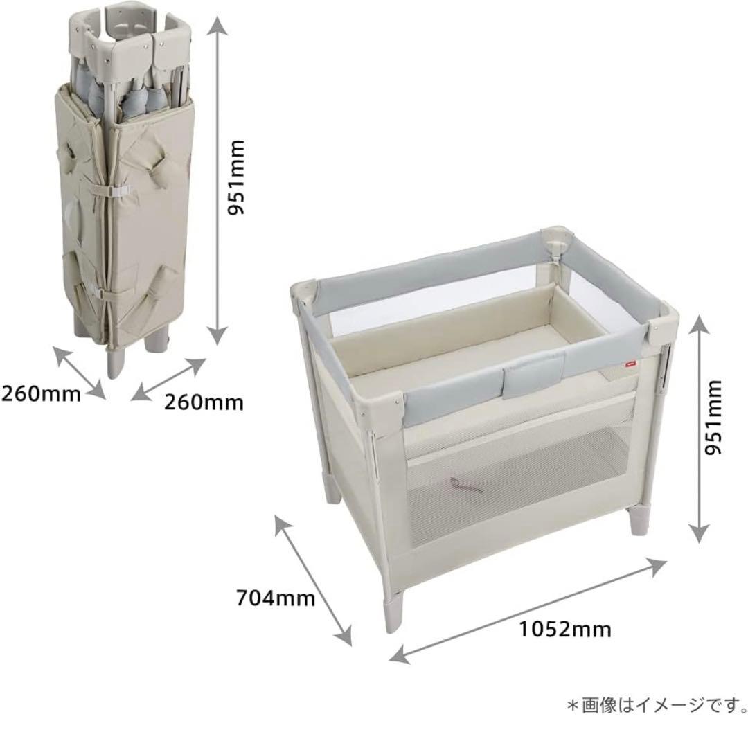 【美品】アップリカ　ココネルエアーAB ベビーベッド　グレーベアー