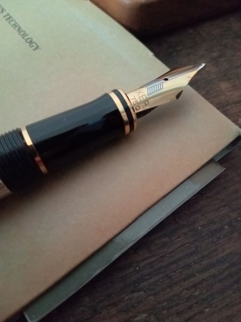 パーカー 万年筆 デュオフォールド スターリングシルバー ペン先 18金