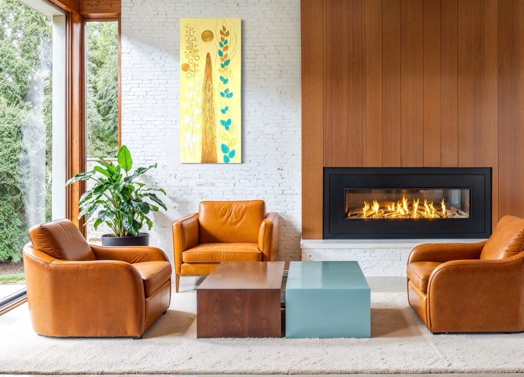 開運絵画　オリジナル　龍神様　昇龍　蝶々　八角形　パール粉