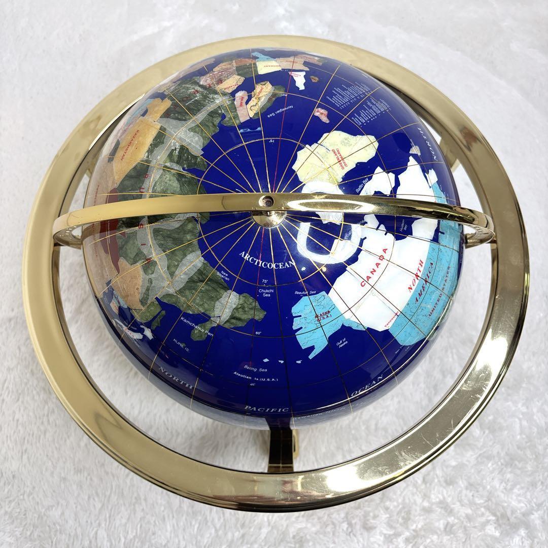 アンティーク地球儀　ゴールドスタンド　方位磁針付　猫脚　vendage