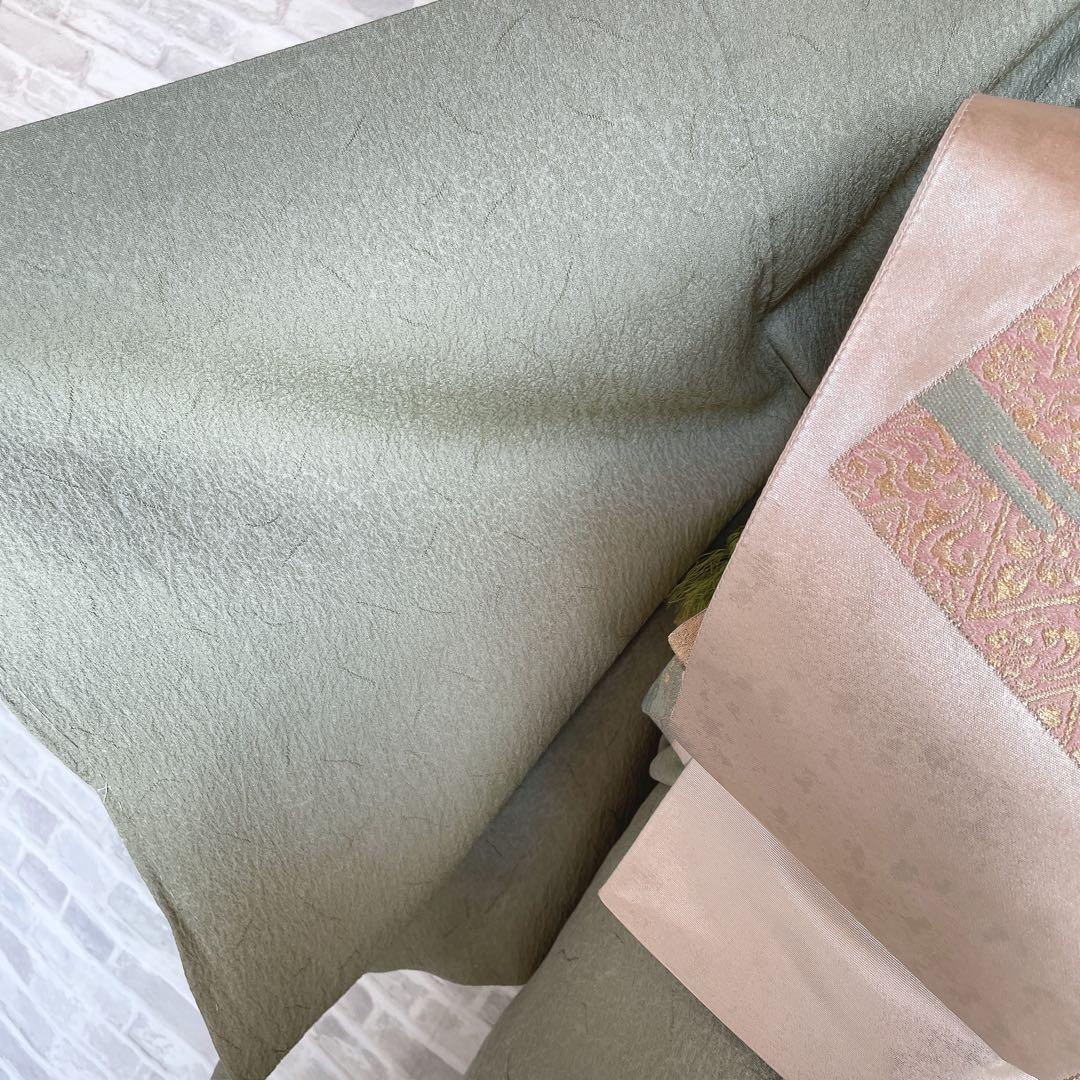 色無地　フルセット　小紋　躾糸付き　地紋　シンプル　礼装　カジュアル　着物　P4