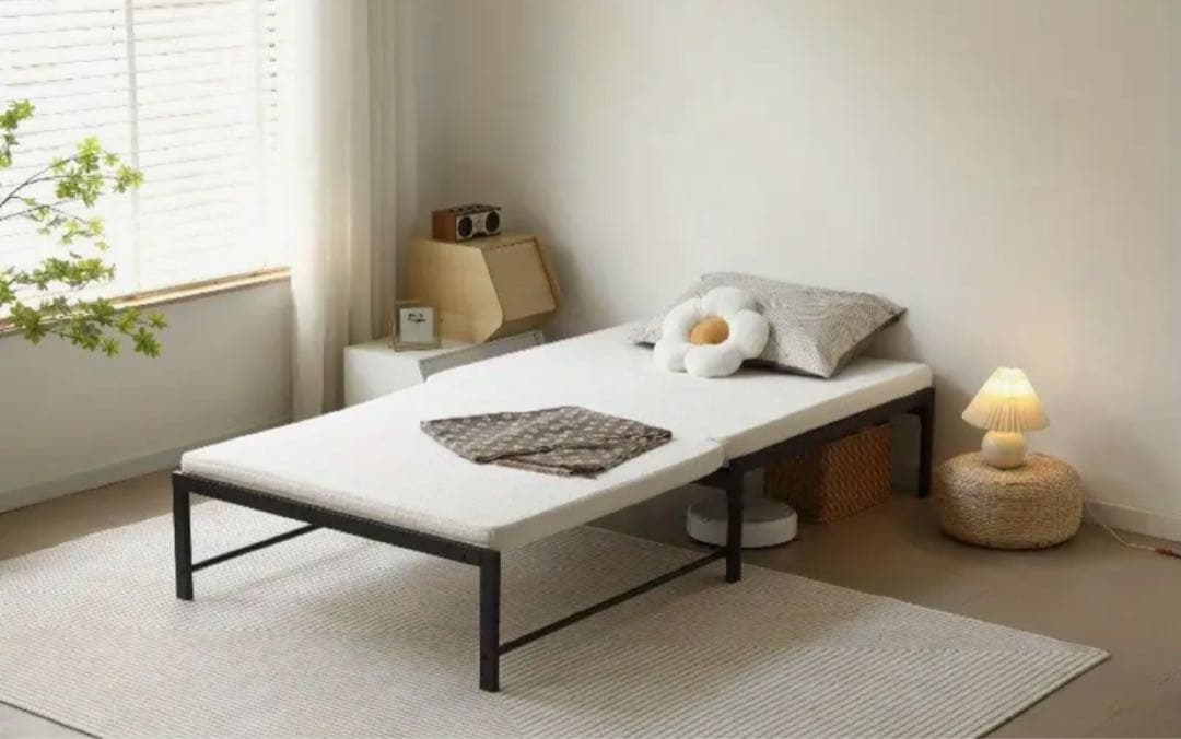 タイムセール⭕️シンプルデザイン 伸長式アイアンベッド