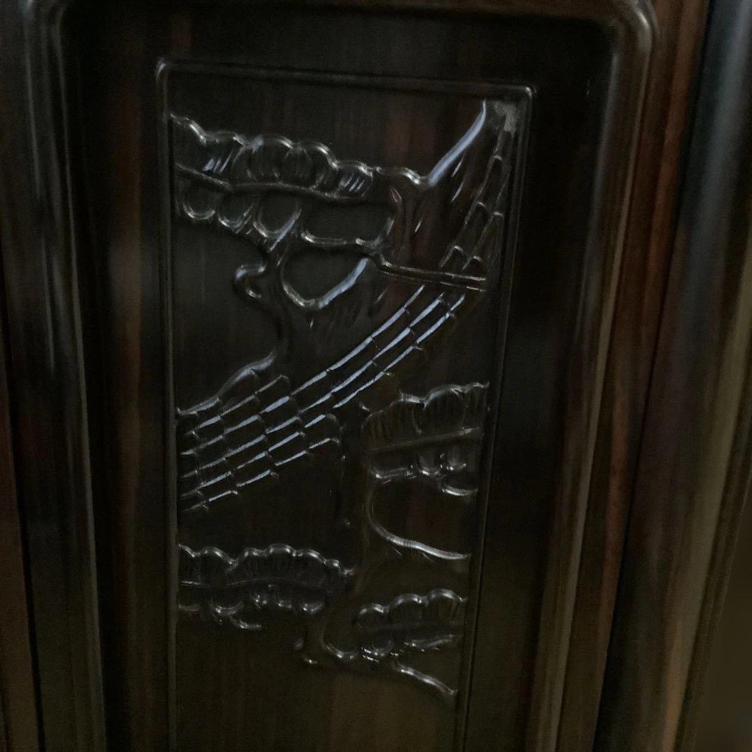 美品　レトロ　飾り棚　違い棚　茶棚　茶道　紫檀　木製　和家具　彫刻