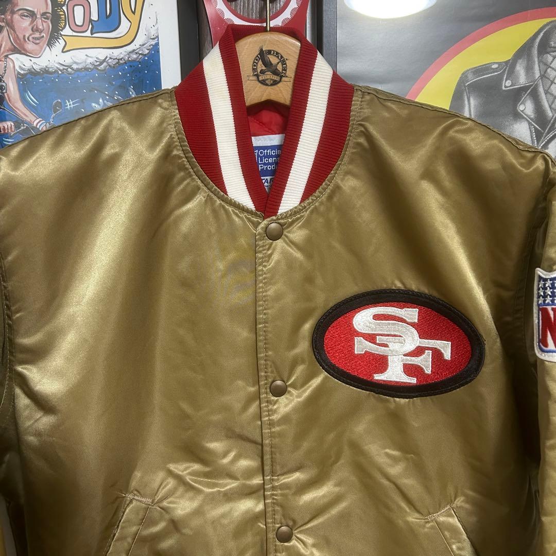 美品 USA製 スターター NFL 49ers ゴールドスタジャン