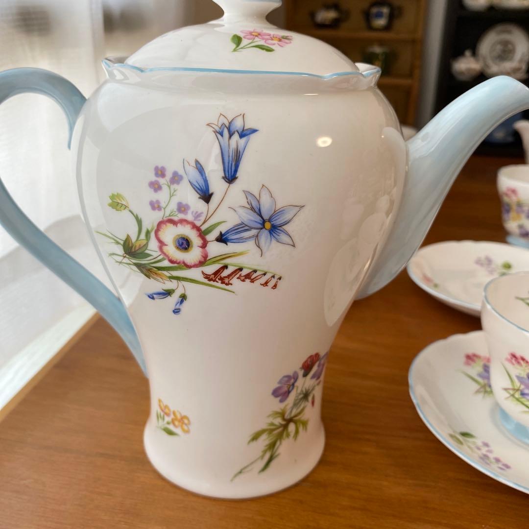 シェリー　ワイルドフラワー　色とりどりの野花が可愛い　コーヒーセット　デミタス