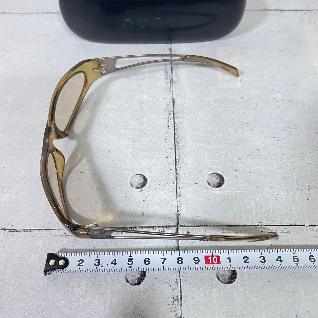 美品　グッチ　1487 インターロッキング　サイドロゴ　GGロゴ　サングラス　茶