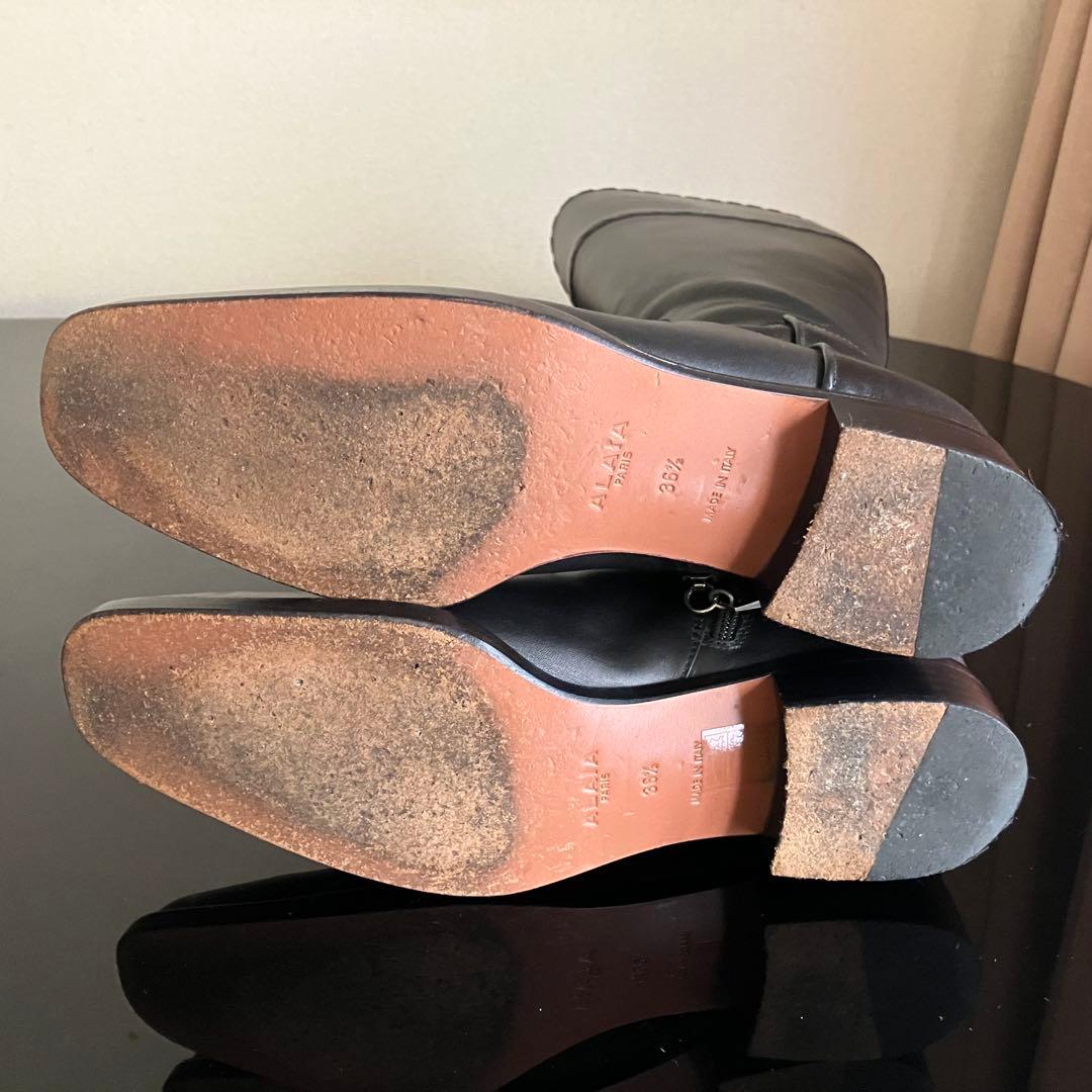 希少　ALAIA レザーロングブーツ　ビンテージ　アズディン・アライア　マドンナ