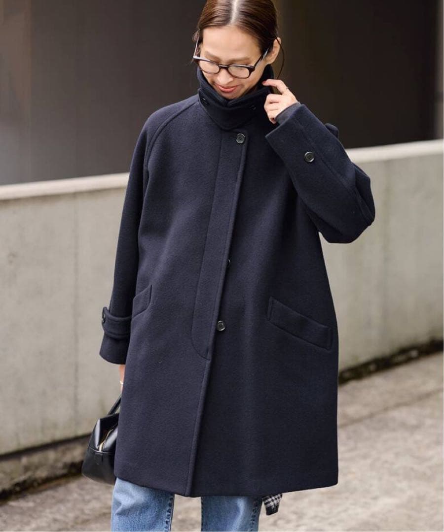 新品タグ付き FRAMeWORK ラムウールMIXシャルムバルカラーコート 38