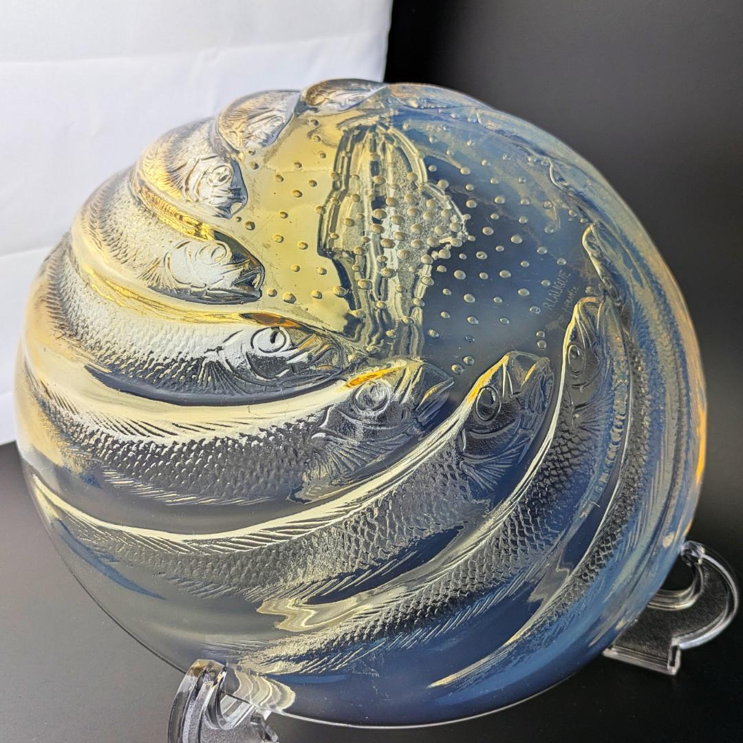 マッチーさま　深淵なるオパルセント ラリック本人作品 ポワソン 大鉢24cm 魚