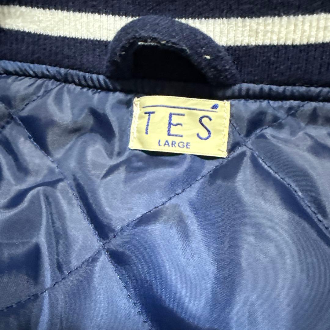 TES スタジャン ネイビー ホワイト　Lサイズ