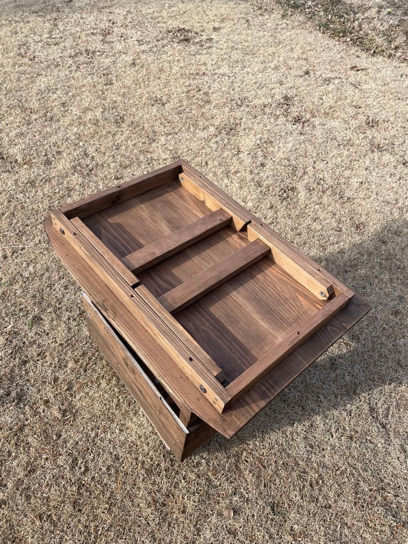 アウトドアテーブル　折りたたみ式　ハンドメイド　ソロキャンプ　アンティーク