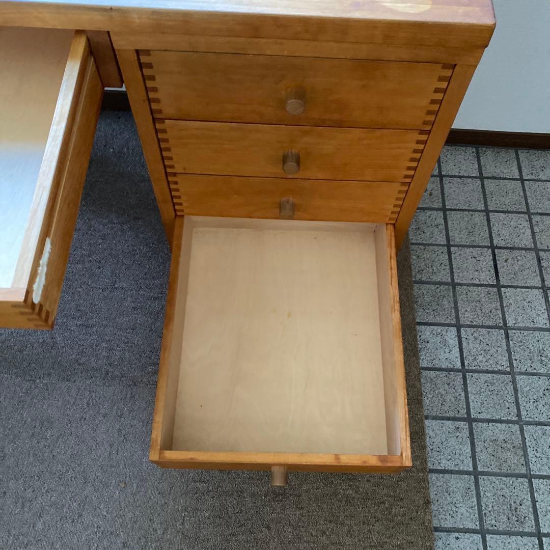 イクスス ikususu 片袖デスク アルダー材無垢 書斎デスク　机