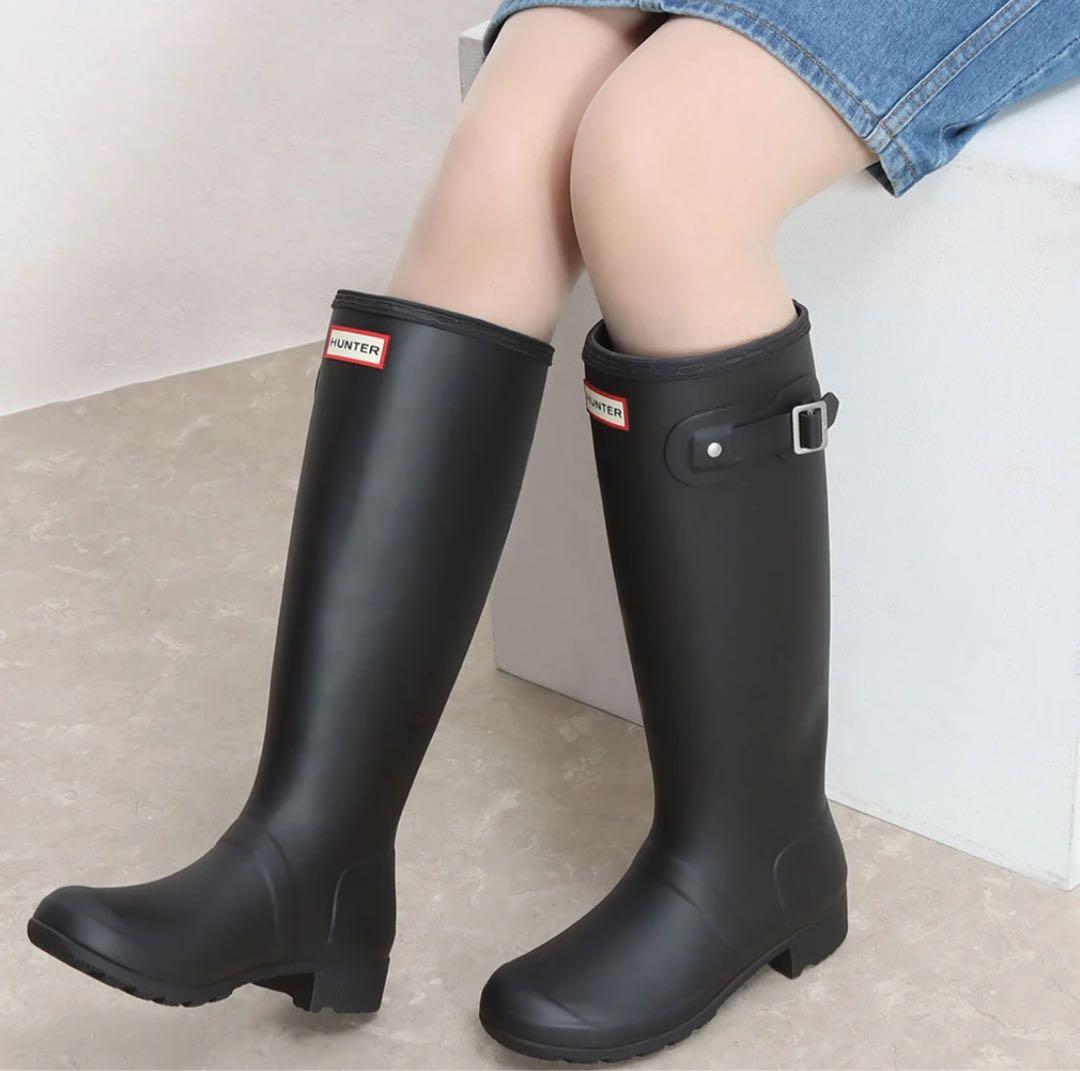 【極美品】HUNTER レインブーツロング ブラック UK6 25cm